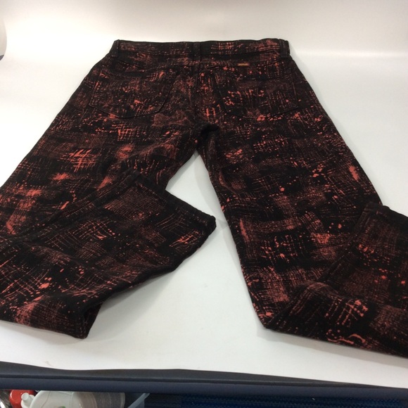 Bleach It And Dye Jeans John Rankine Art 33/32 Black Pink Upcycled Rustler Jeans - Picture 2 of 8